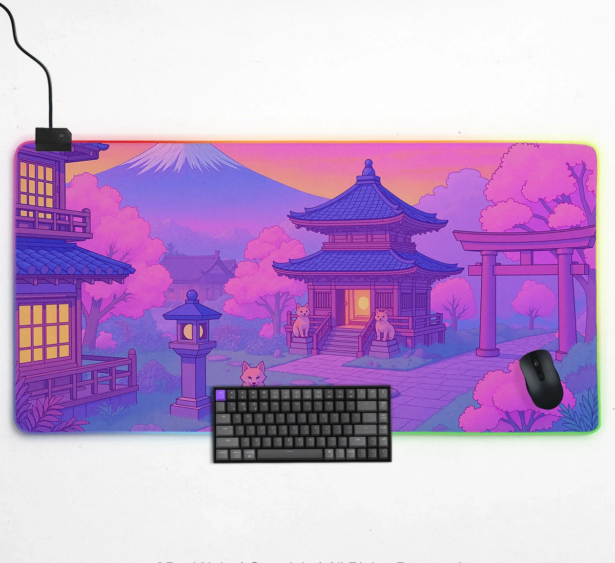 Sakura Gaming Desk Mat Mousepad - Deskneko