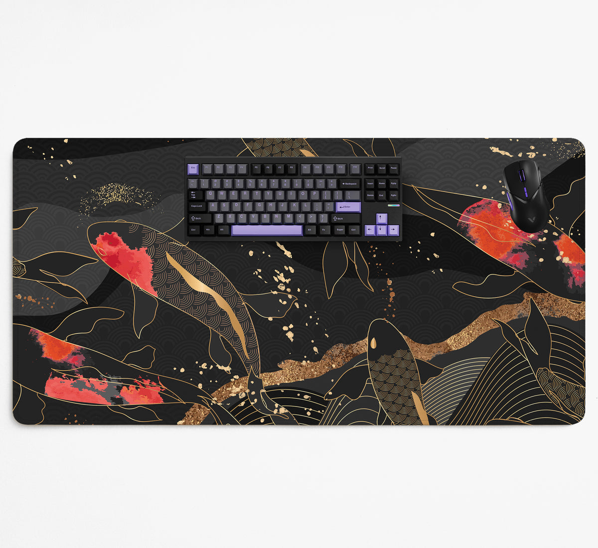 Koi Waves Desk Mat - Desk Mat - Deskneko - Desk Mats & Mousepads