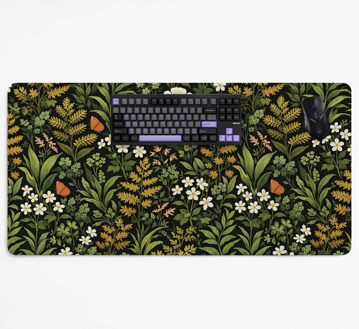 Dark Botanical Desk Mat - Desk Mat - Deskneko - Desk Mats & Mousepads