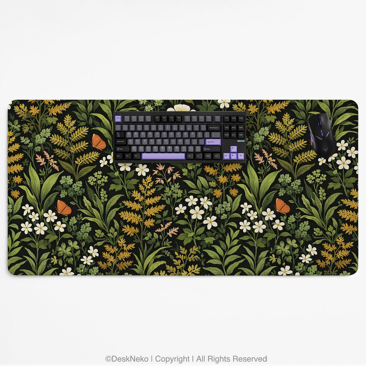 Dark Botanical Desk Mat - Desk Mat - Deskneko - Desk Mats & Mousepads
