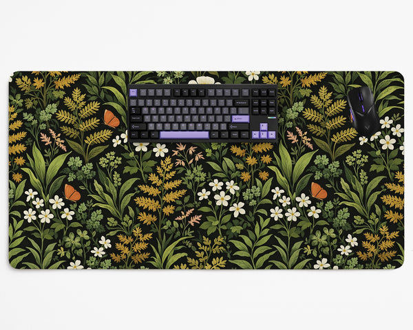 Dark Botanical Desk Mat - Desk Mat - Deskneko - Desk Mats & Mousepads