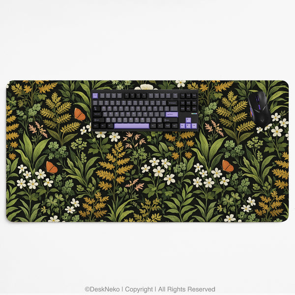 Dark Botanical Desk Mat - Desk Mat - Deskneko - Desk Mats & Mousepads
