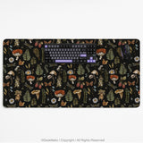 Dark Botanical Desk Mat Mousepad - Desk Mat - Deskneko - Desk Mats & Mousepads