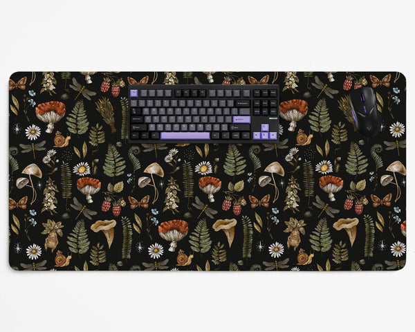 Dark Botanical Desk Mat Mousepad - Desk Mat - Deskneko - Desk Mats & Mousepads