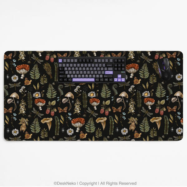 Dark Botanical Desk Mat Mousepad - Desk Mat - Deskneko - Desk Mats & Mousepads