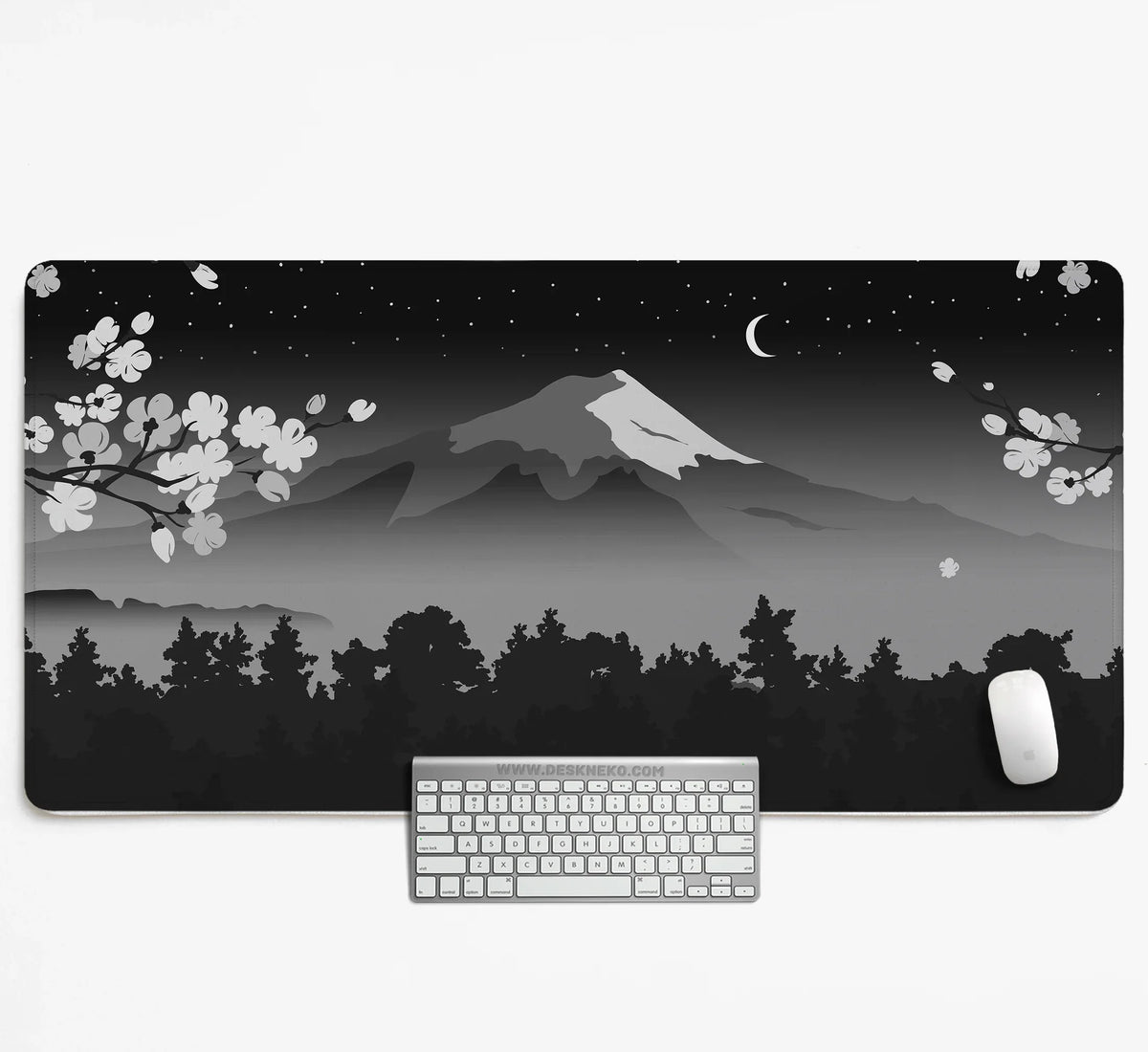 Black Mount Fuji Desk Mat - Deskneko