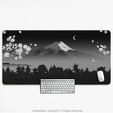 Black Mount Fuji Desk Mat - Deskneko