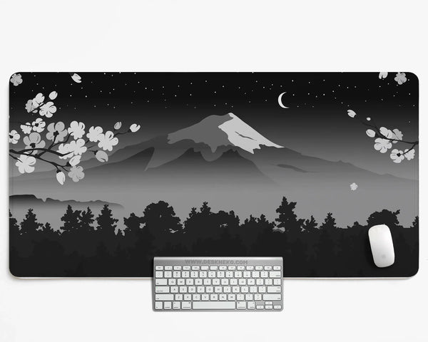 Black Mount Fuji Desk Mat - Deskneko