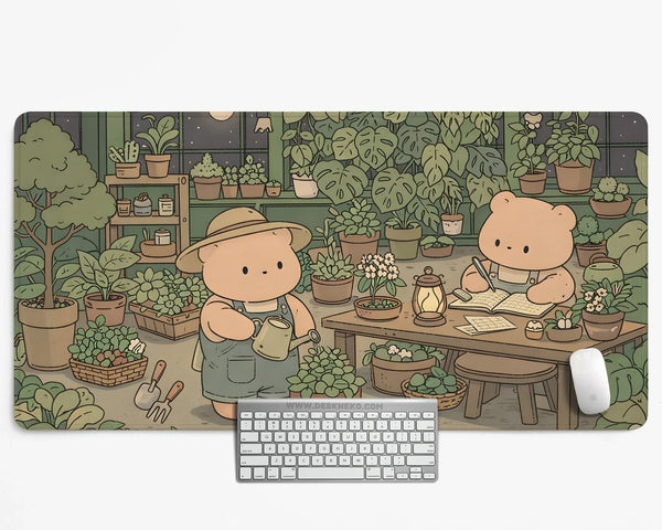 Kawaii Bear Desk Mat XXL Extended Mousepad for Keyboard and Desk - Deskneko