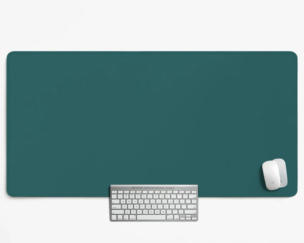 Transformative Teal Desk Mat Mousepad, Minimal Solid Color Decor - Deskneko