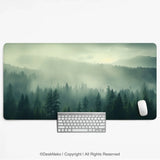 Sage Green Forest Desk Mat Extended XXL Mousepad - Deskneko