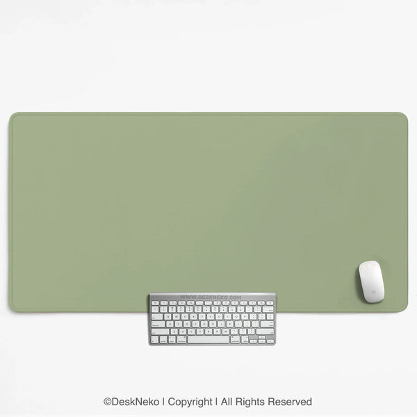 Sage Green Desk Mat XXL Extended Mousepad for Office and Gaming - Deskneko