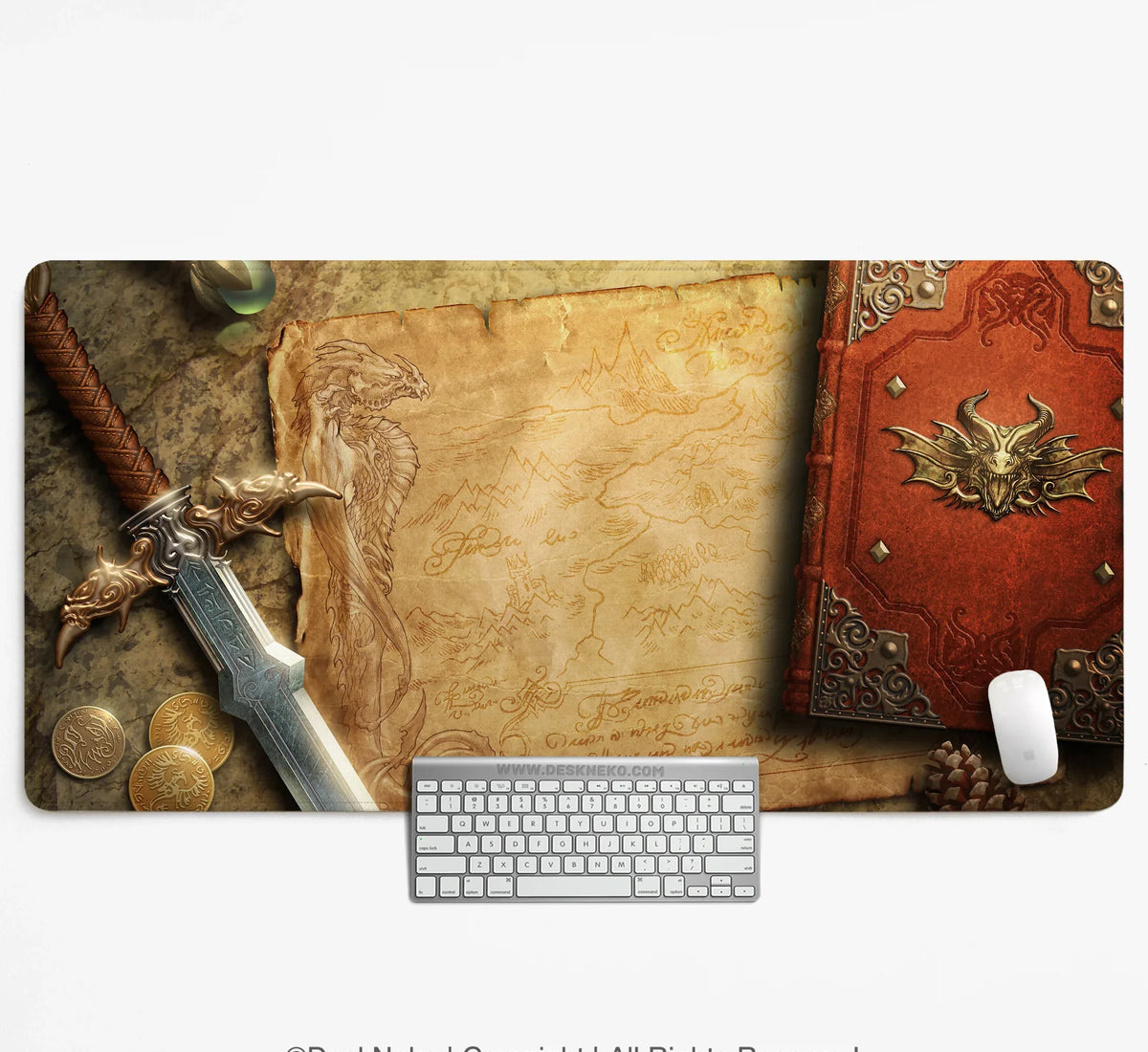 Fantasy Map Deskmat Mousepad, - Deskneko