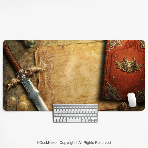 Fantasy Map Deskmat Mousepad, - Deskneko