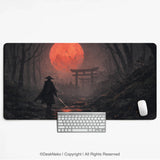 Crimson Samurai Eclipse Desk Mat Mousepad - Deskneko