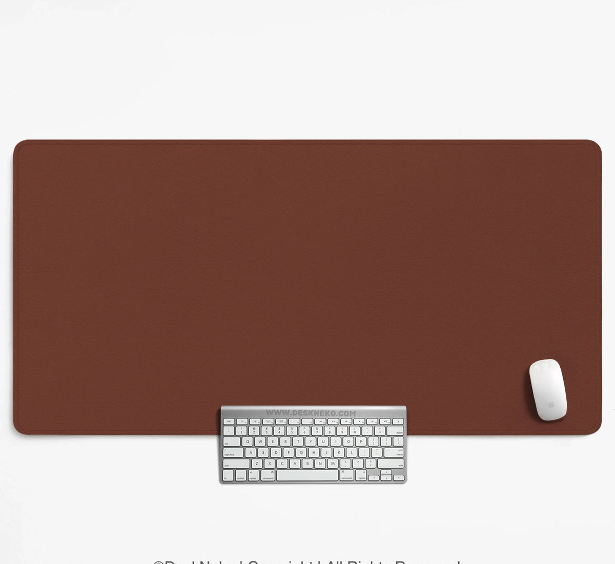 Mahogany Desk Mat Mousepad, Minimalist Brown Extended Desk Pad - Deskneko