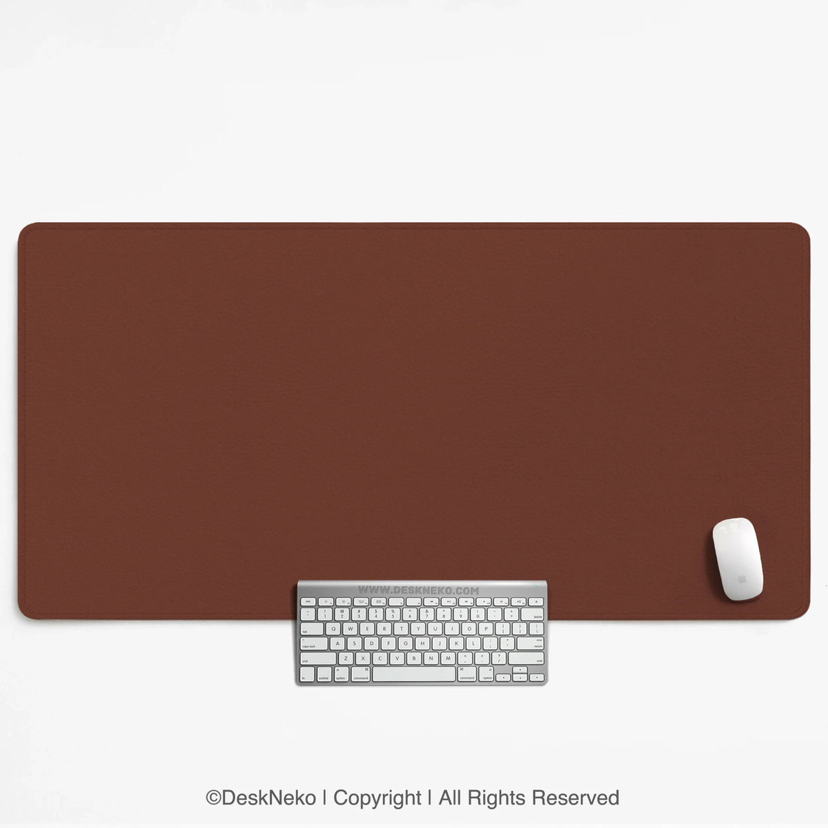 Mahogany Desk Mat Mousepad, Minimalist Brown Extended Desk Pad - Deskneko