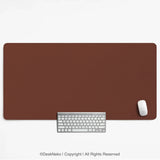 Mahogany Desk Mat Mousepad, Minimalist Brown Extended Desk Pad - Deskneko