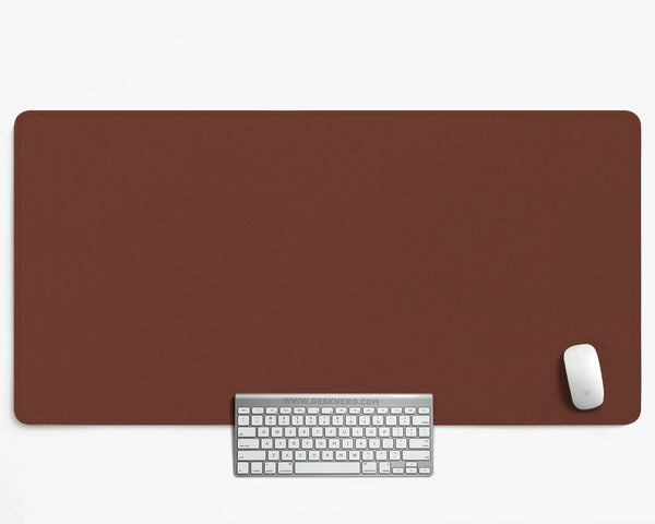 Mahogany Desk Mat Mousepad, Minimalist Brown Extended Desk Pad - Deskneko