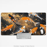 Black Gold Koi Desk Mat Mousepad - Desk Mat - Deskneko - Desk Mats & Mousepads