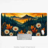 Sunset Forest Mountain Desk Mat - Deskneko