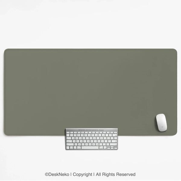 Eucalyptus Sage Desk Mat, Minimalist Extended Mousepad, Waterproof - Deskneko