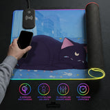 Blue Anime Aesthetic Desk Mat Mousepad - Desk Mat - Deskneko - Desk Mats & Mousepads