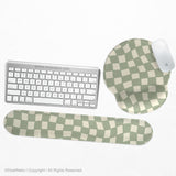 Sage Checkered Ergonomic Wrist Rest - Ergonomic Mousepads & Wrist Rests - Deskneko - Mousepads & Wrist Rests