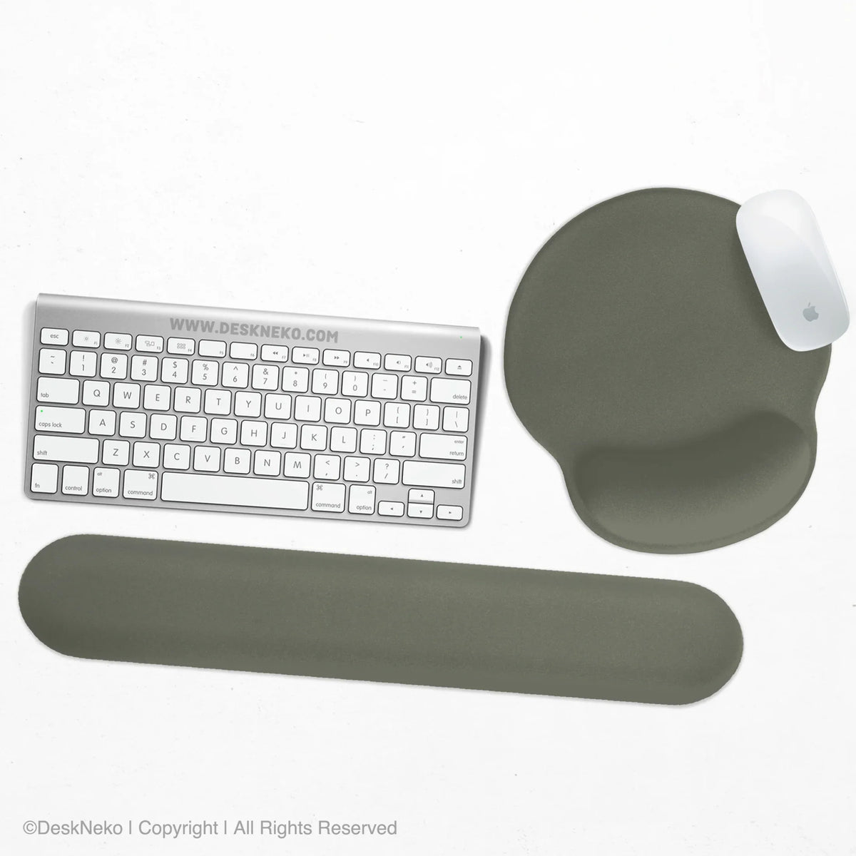 Eucalyptus Ergonomic Mousepad, Sage Green Wrist Rest Desk Setup - Deskneko