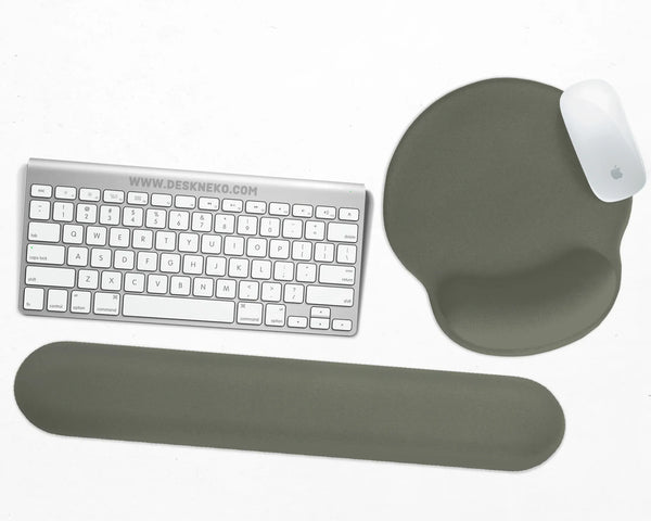 Eucalyptus Ergonomic Mousepad, Sage Green Wrist Rest Desk Setup - Deskneko
