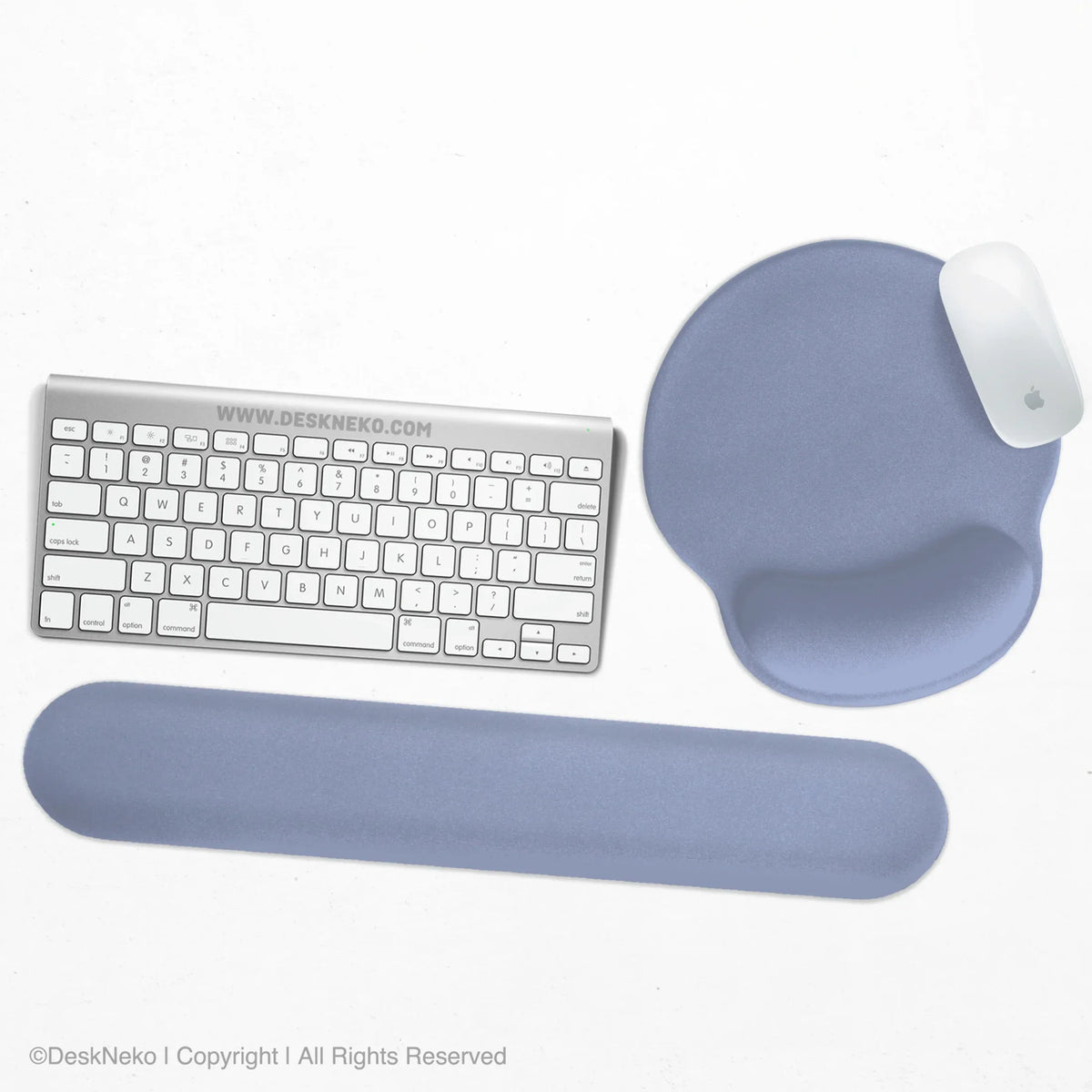 Soft Blue Ergonomic Mousepad with Wrist Rest for Desk Setup - Deskneko