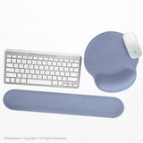 Soft Blue Ergonomic Mousepad with Wrist Rest for Desk Setup - Deskneko