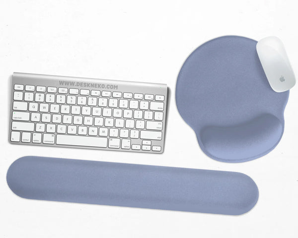 Soft Blue Ergonomic Mousepad with Wrist Rest for Desk Setup - Deskneko