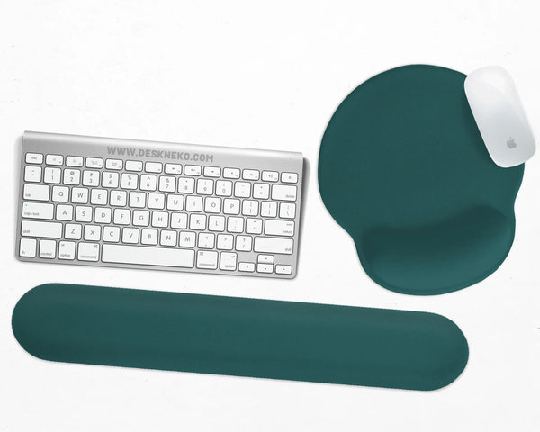 Ergonomic Teal Mousepad with Wrist Rest for Office and Gaming - Deskneko