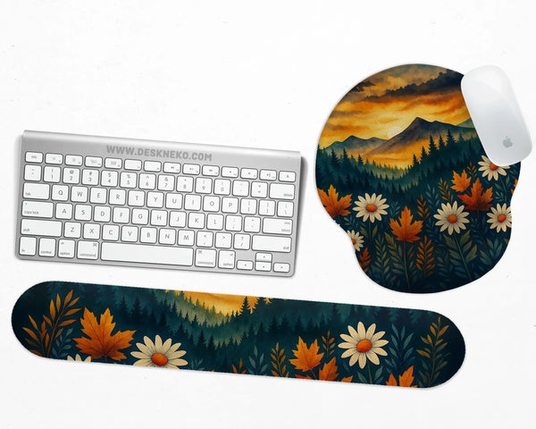 Sunset Forest Ergonomic Mousepad Wrist Rest - Deskneko
