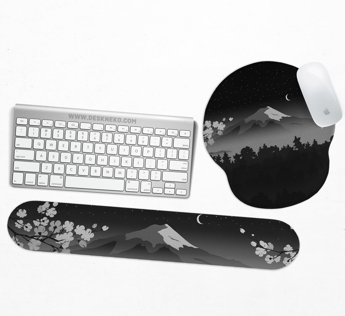 Black Mount Fuji Ergonomic Mousepad - Ergonomic Mousepads & Wrist Rests - Deskneko - Mousepads & Wrist Rests