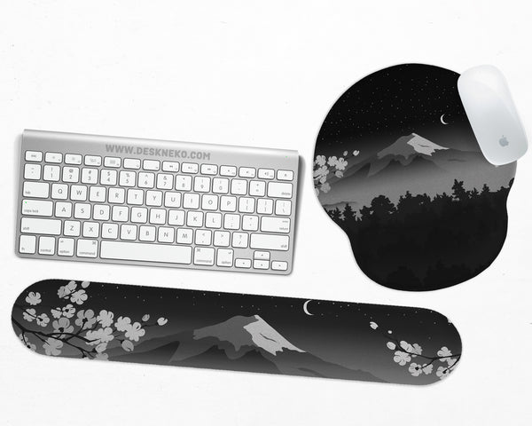 Black Mount Fuji Ergonomic Mousepad - Ergonomic Mousepads & Wrist Rests - Deskneko - Mousepads & Wrist Rests