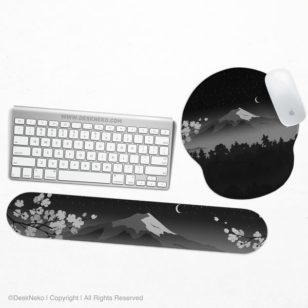 Black Mount Fuji Ergonomic Mousepad - Ergonomic Mousepads & Wrist Rests - Deskneko - Mousepads & Wrist Rests