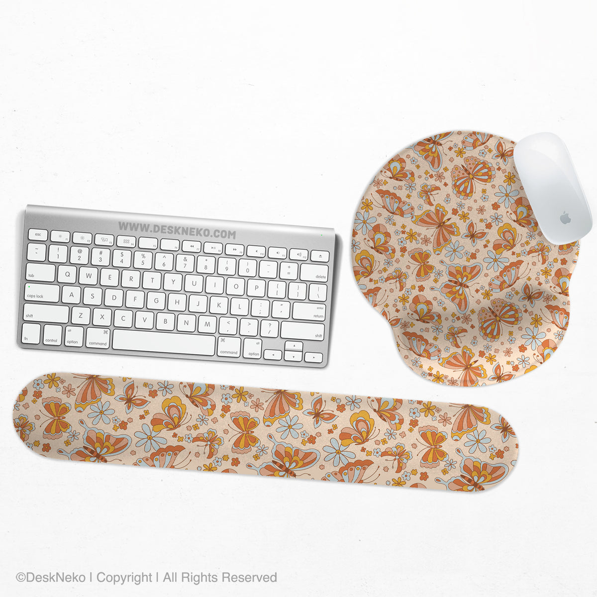 Retro Butterfly Mousepad Wrist Rest - Ergonomic Mousepads & Wrist Rests - Deskneko - Mousepads & Wrist Rests