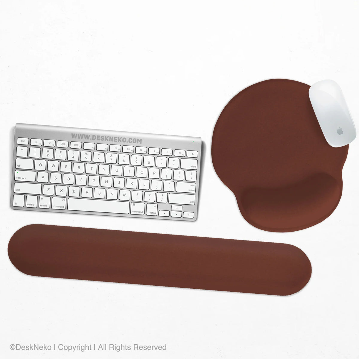 Ergonomic Mahogany Mousepad with Wrist Rest for Office and Gaming - Deskneko