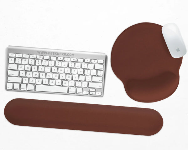 Ergonomic Mahogany Mousepad with Wrist Rest for Office and Gaming - Deskneko