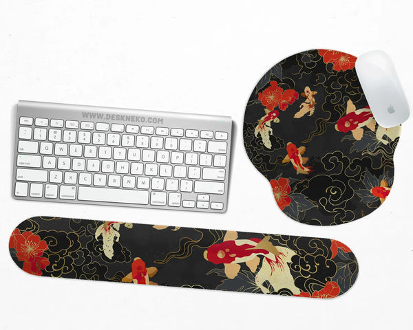 Koi Fish Ergonomic Mousepad Set - Deskneko