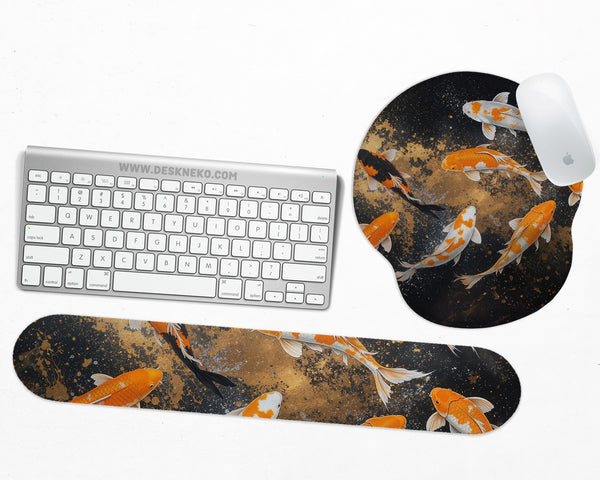 Gold Koi Fish Mousepad Wrist Rest - Ergonomic Mousepads & Wrist Rests - Deskneko - Mousepads & Wrist Rests