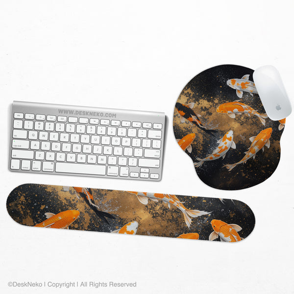 Gold Koi Fish Mousepad Wrist Rest - Ergonomic Mousepads & Wrist Rests - Deskneko - Mousepads & Wrist Rests