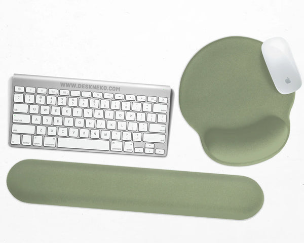 Sage Green Ergonomic Mousepad with Wrist Support for Desk - Deskneko
