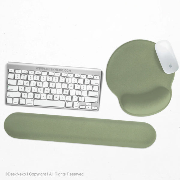 Sage Green Ergonomic Mousepad with Wrist Support for Desk - Deskneko