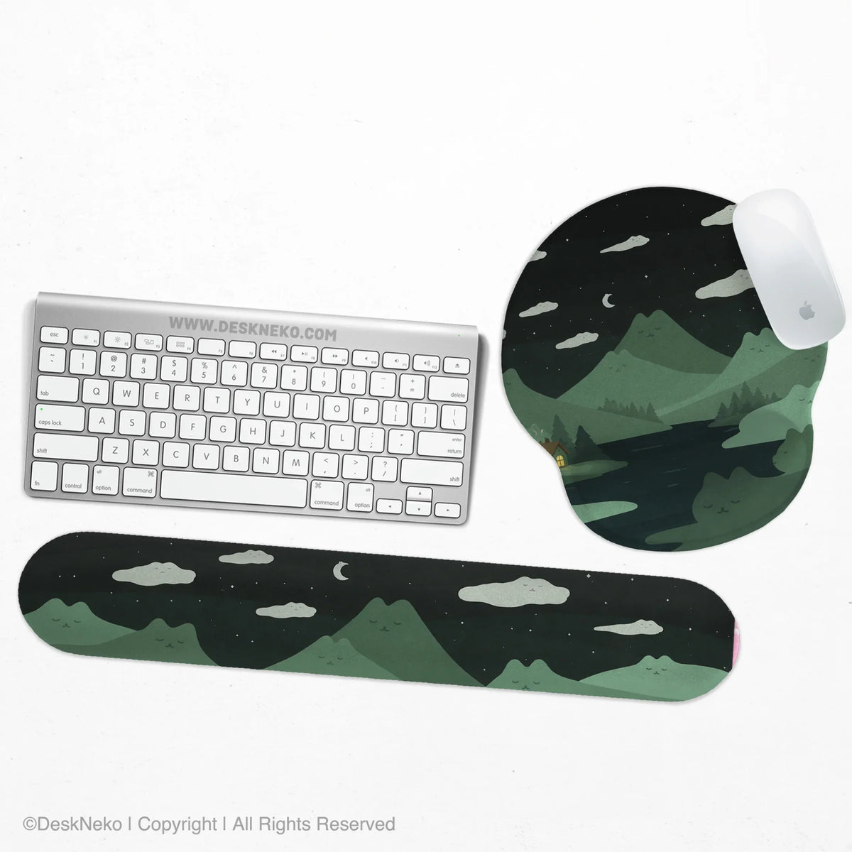 Ergonomic Mountain Mousepad and Keyboard Wrist Rest - Deskneko