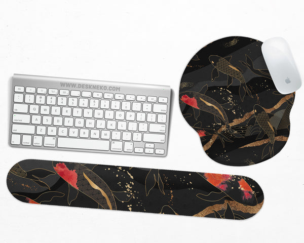 Koi Fish Art Ergonomic Mousepad & Wrist Rest - Ergonomic Mousepads & Wrist Rests - Deskneko - Mousepads & Wrist Rests