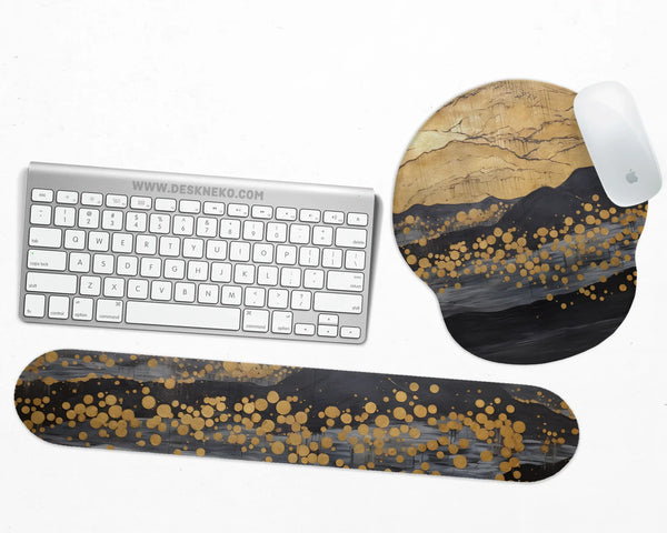 Gold Ergonomic Mousepad with Wrist Rest - Deskneko