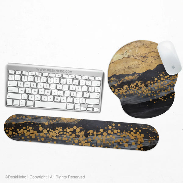 Gold Ergonomic Mousepad with Wrist Rest - Deskneko